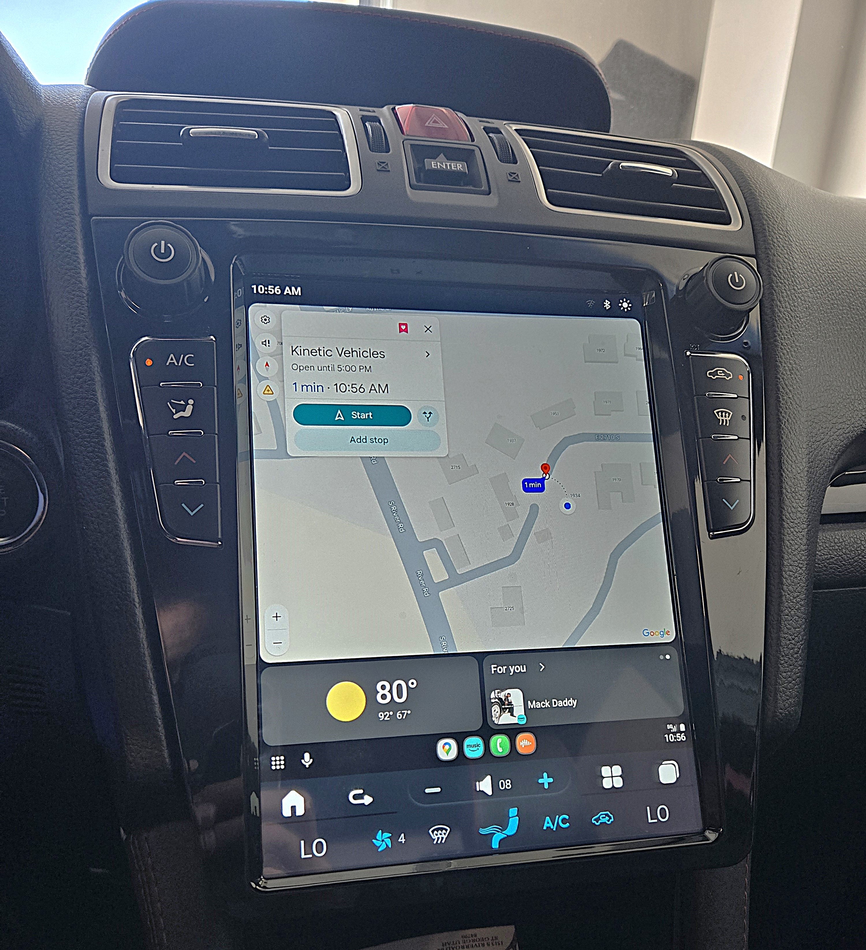 Subaru WRX Tesla Style radio with HVAC controls. 10.8" Screen