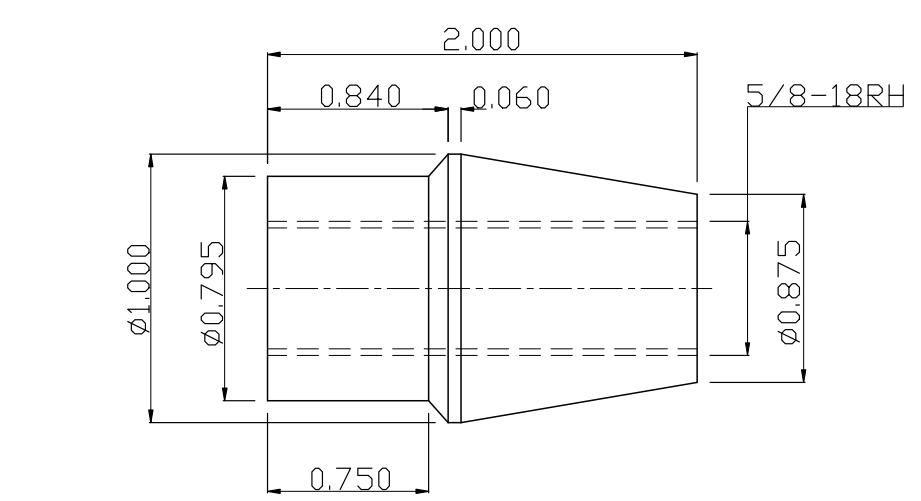 .625" 5/8" Heim Joint KIT Left thread (Reverse)